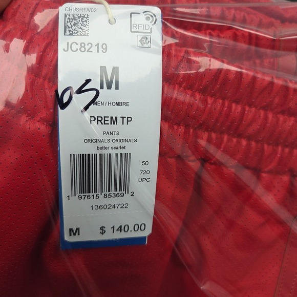 Sz Med ADIDAS Originals Premium Track Pants Red Better Scarlet JC8219 - New - Picture 7 of 7